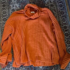 Anthropologie Vibrant Orange Cowl Neck Sweater